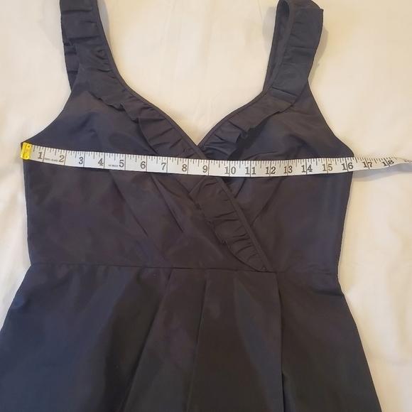 J.Crew Elyse Silk Taffeta Dress Size 4 Black Ruffle Crossover - Picture 3 of 8